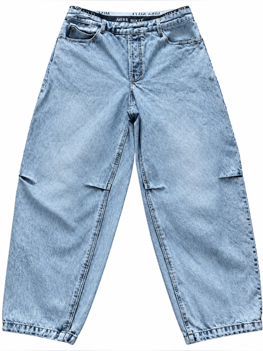 Miss Sixty Silver Sparkle Light Wash Balloon Fit Jeans